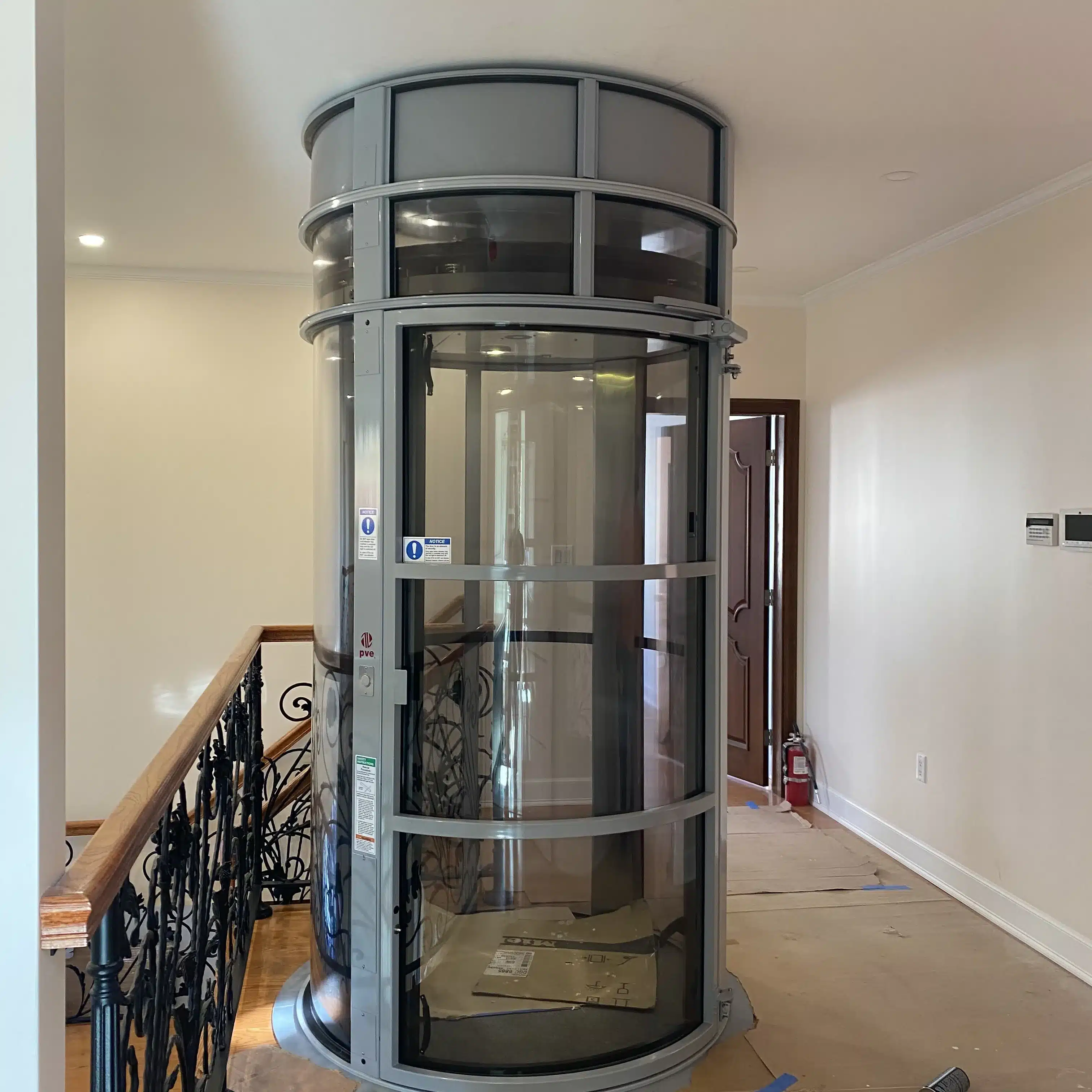 Pneumatic vacum elavator in a modern home in New York