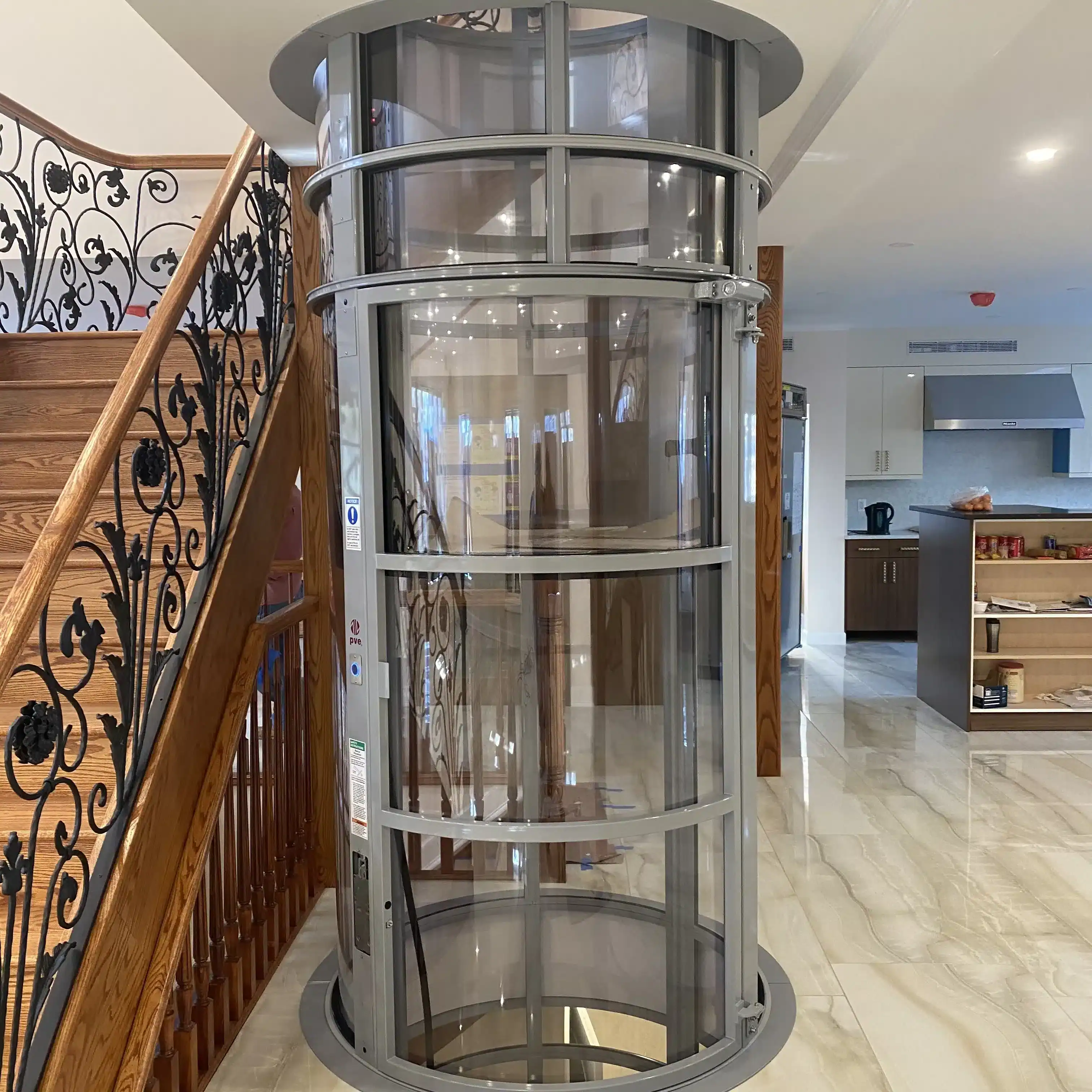 pneumatic vacuum elevator in a modern home